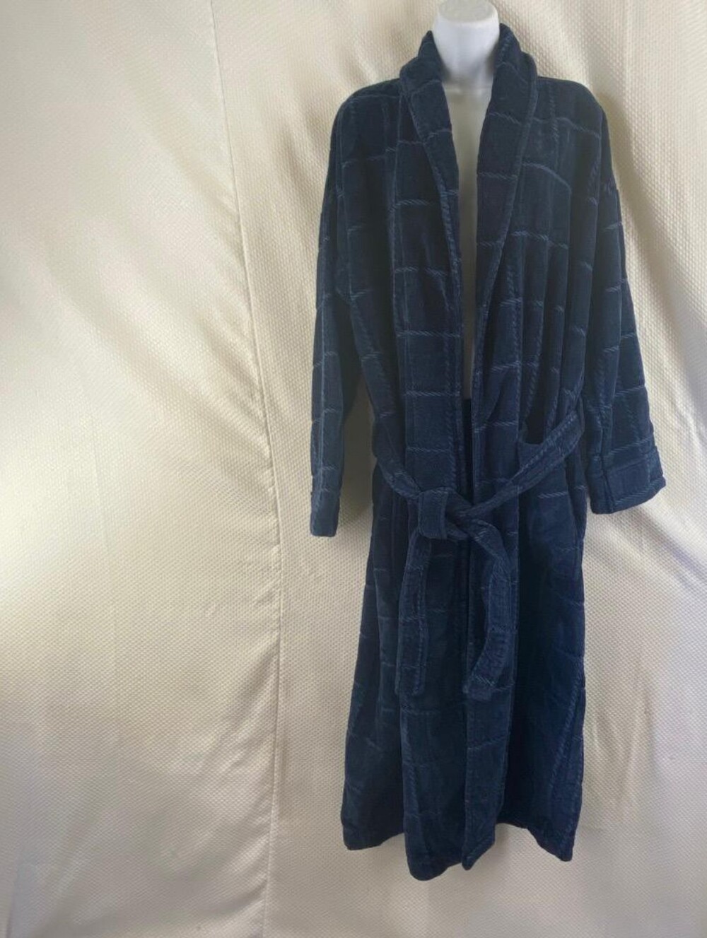 croft & barrow Navy Plush Shawl-Collar Bath Robe